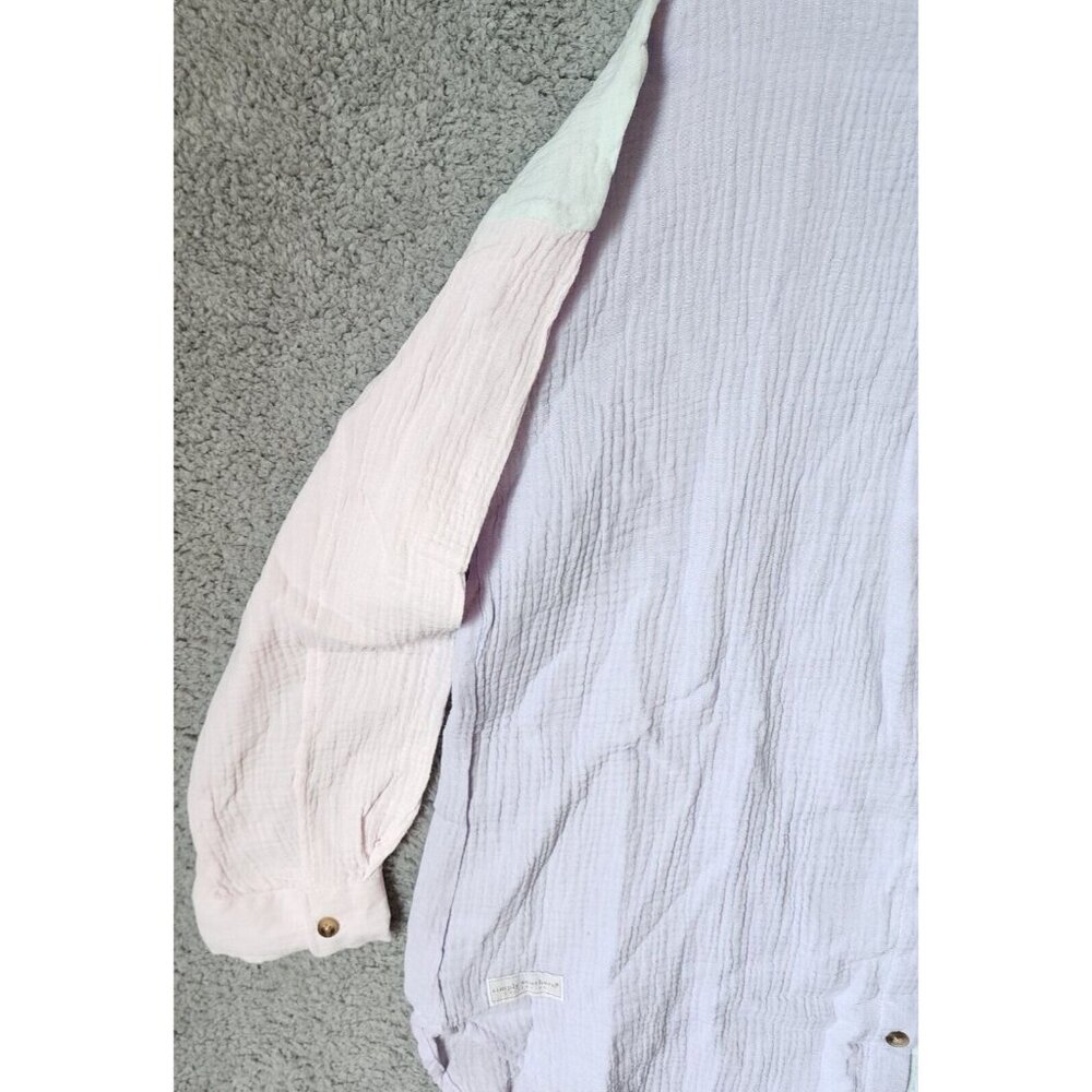 x2 NWT Simply Southern L/S Pastel Colorblock Gauze Button Down Tops Size M/L - Picture 6 of 16